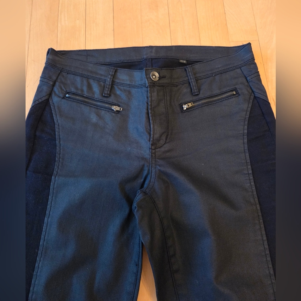 Vintage Calvin Klein Designer Jeans Black Waxed & Brushed Cotton finish sz. 29
